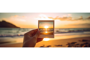 Hand holding a photo frame in front, a Nature Photo by Igor Tichonow