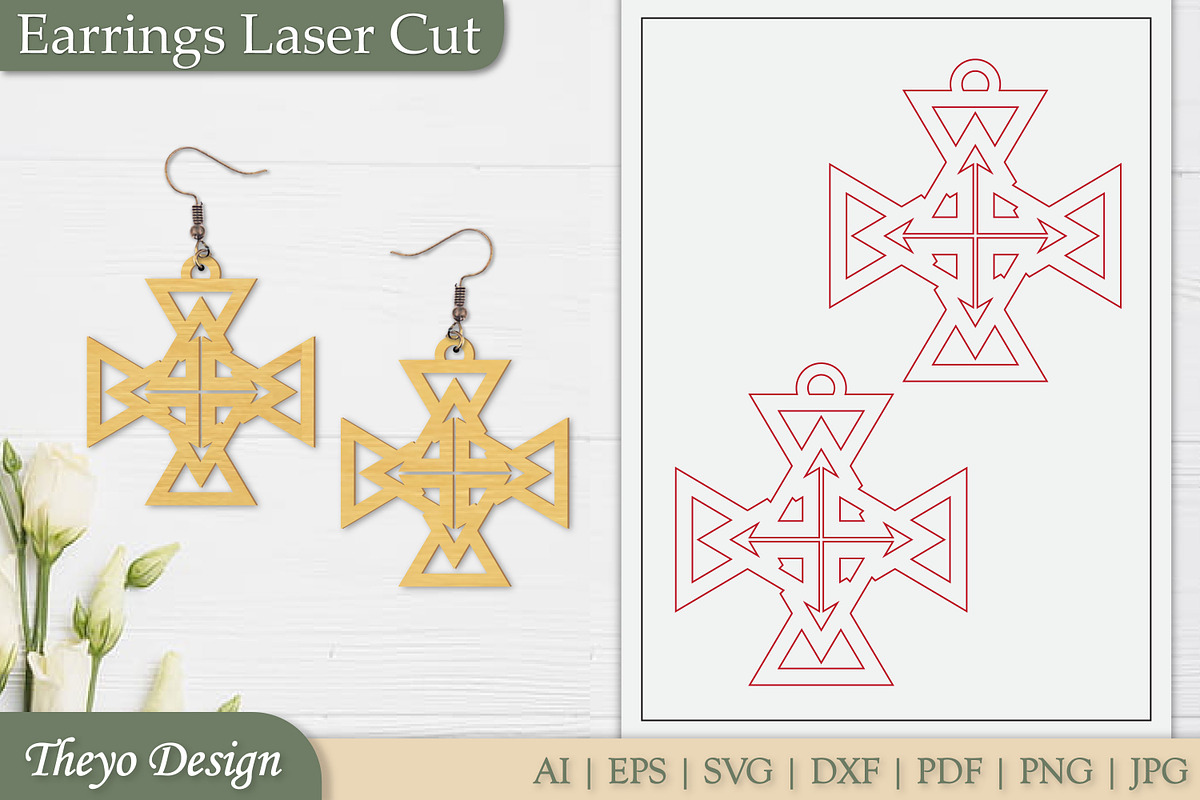 Abstract celtic Earrings Laser Cut, an Illustration by Theyo Design (Photo 2 of 13)
