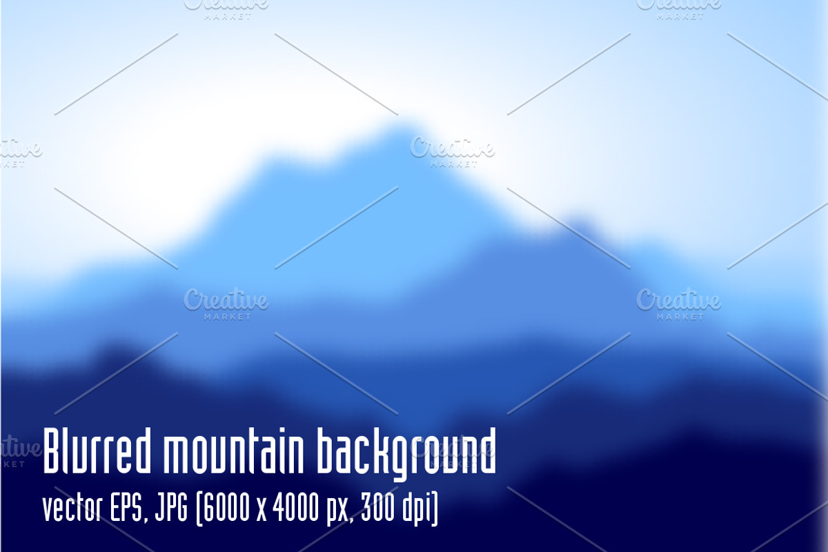 Huge Blue Mountains Vector Set, an Illustration by MSA-Graphics (Photo 4 of 4)