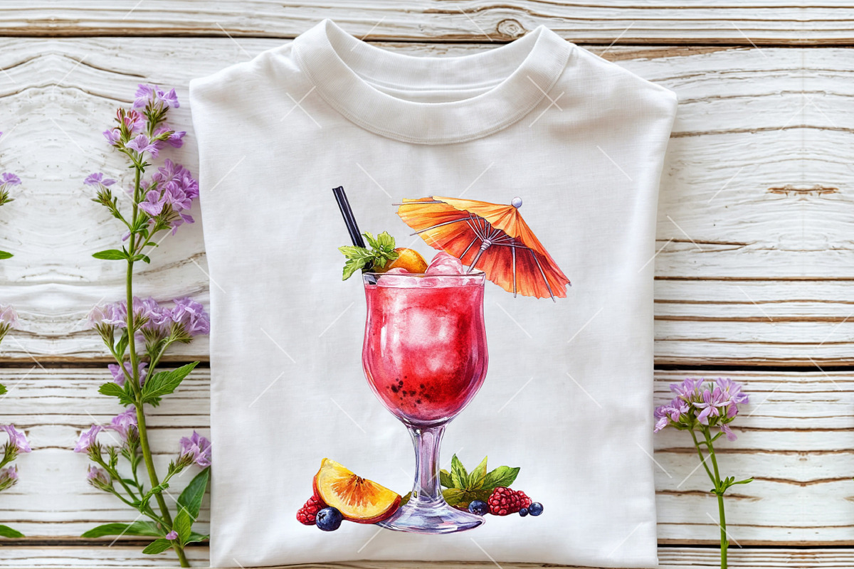 Watercolor Summer Floral Clipart, an Illustration by OK Design (Photo 6 of 6)