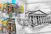 Pen Watercolor Photoshop Action, an Action Add-On by GorynArt (Thumbnail 5 of 23)