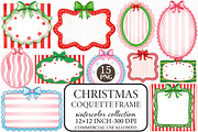Christmas Coquette Frame Clipart, an Illustration by Libby Wishes (Thumbnail 1 of 8)
