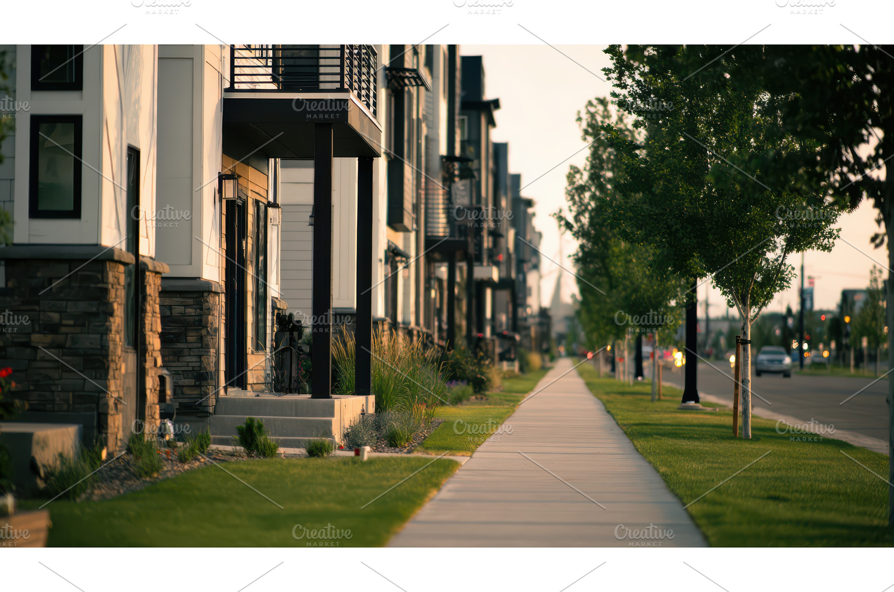Suburban Street with Modern Houses, an Architecture Photo by Lermont51