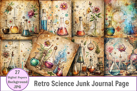 Retro Science Junk Journal Page