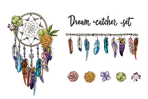 Dream Catcher And Vintage Elements