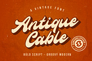 Antique Cable | Bold Script, a Script Font by sancreastd. (Thumbnail 1 of 7)
