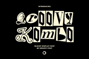 GF Kombo - Blocky Display Font, a Handwritten Font by GroovyFontCo