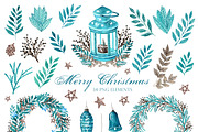 Christmas watercolor set. New Year., a Seasonal Illustration by SabinaWatercolorArt (Thumbnail 3 of 12)