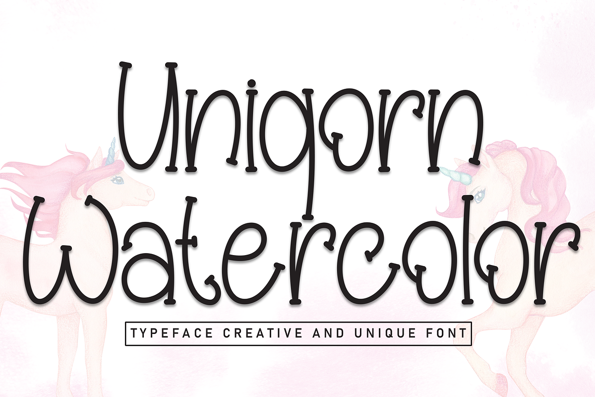 Unicorn Watercolor | Script Font, a Script Font by Scratchones (Photo 1 of 8)