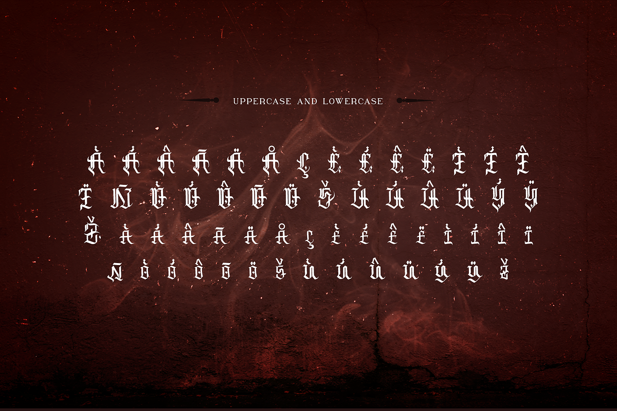 Black Might-Modern Blackletter Font, a Blackletter Font by overlaytemplates (Photo 5 of 5)