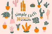 36 Cacti SVG Vectors w/ silhouettes, an Illustration by Moon Up Studio Digital (Thumbnail 1 of 5)