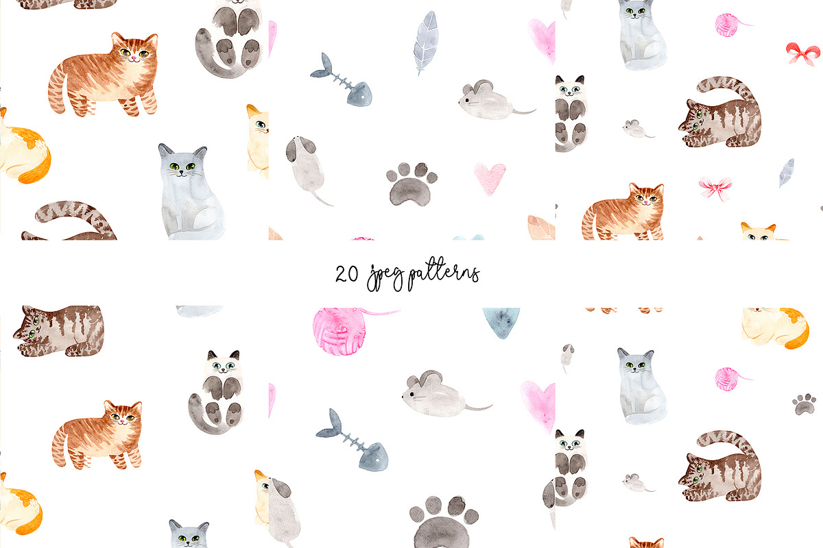 Cats and Dogs Patterns, a Pattern Graphic by Slastick (Photo 2 of 7)