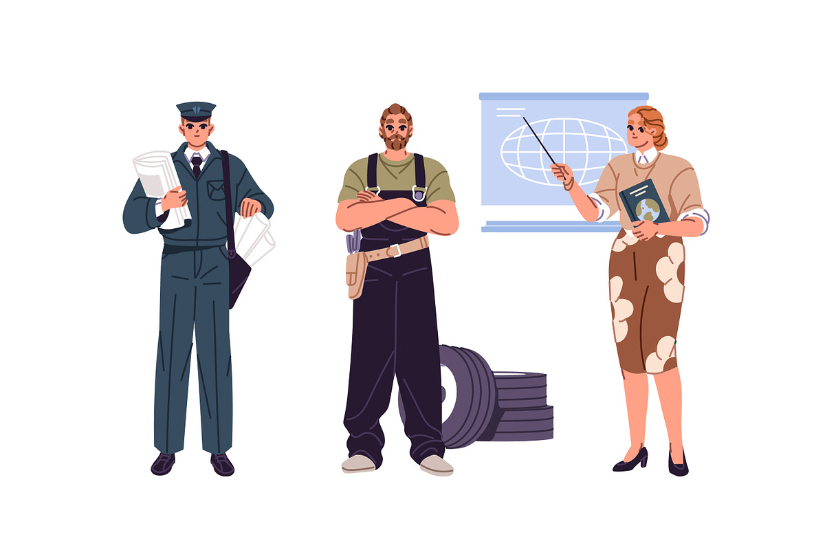People of different professions set, a Work Illustration by PaperTrident (Photo 10 of 22)