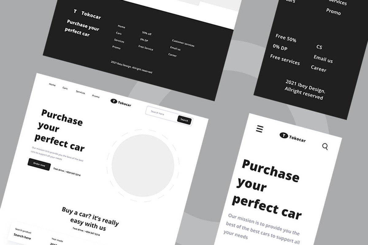 Car Dealer Wireframe Website, a Wireframe Template by INSPR STD (Photo 5 of 6)