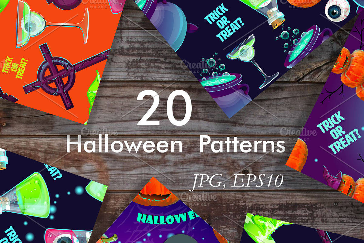 Halloween seamless patterns., a Pattern Graphic by moto_cat (Photo 1 of 2)