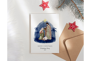 Christmas Card Nativity Scene Religi