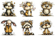 Spring Woodland Animals Clipart, an Illustration by CraftArtStudio (Thumbnail 5 of 6)