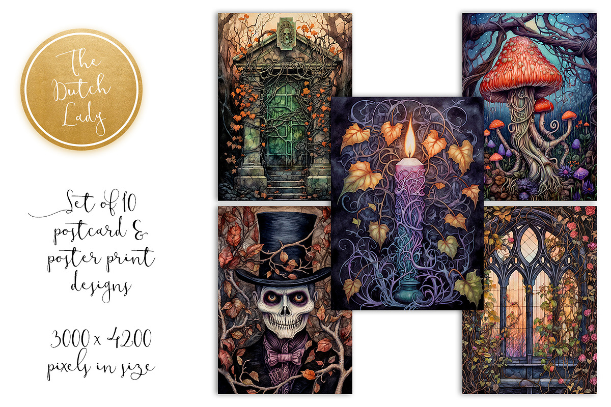 Halloween Postcards & Art Prints, a Seasonal Illustration by The Dutch ...