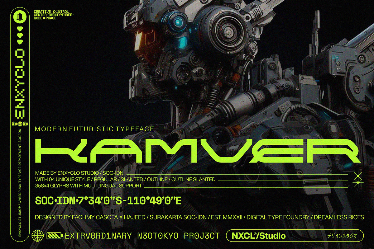 NCL Kamver - Modern Space Font, a Sans Serif Font by Enxyclo Studio (Photo 1 of 12)