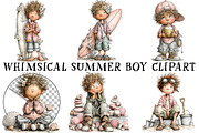 Whimsical Summer Boy Clipart, an Illustration by OK Design (Thumbnail 2 of 6)