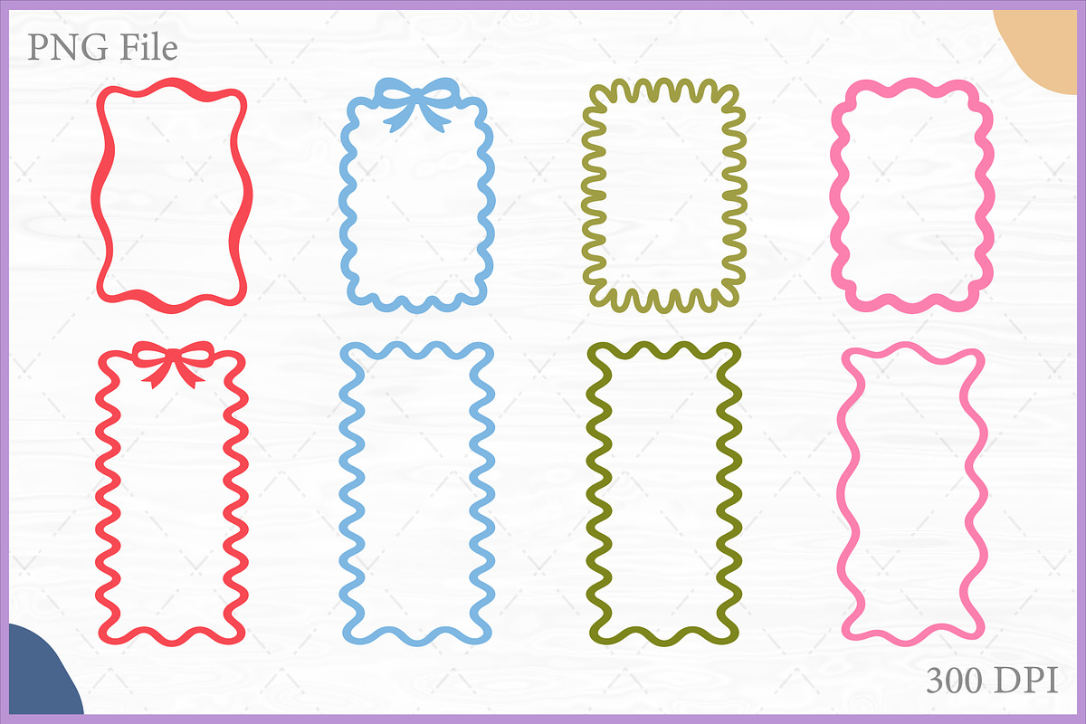 Squiggly Outline Coquette Frame Set, a Decorative Illustration by Gfx Expert Team (Photo 1 of 10)