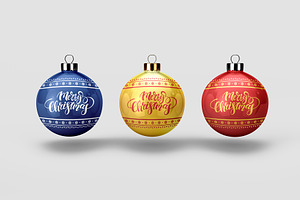 Christmas Ball Gloss Mockup - 8 View