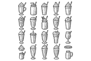 Milkshake and Dessert Drinks, an Object Graphic by RT Studio