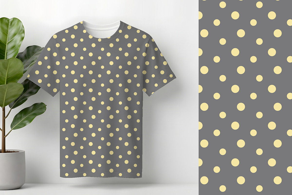 Butter Yellow and Grey Polka Dot, a Pattern Graphic by Sharon Schwalbe (Photo 3 of 6)