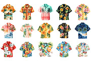 Hawaiian Summer Shirt Clipart, a Seasonal Illustration by DreamArtGraphic (Thumbnail 3 of 4)