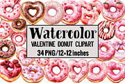 Valentine Donut Clipart, an Illustration by Design Market (Thumbnail 1 of 3)