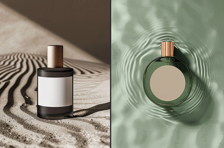 Prompt perfume bottle mockup