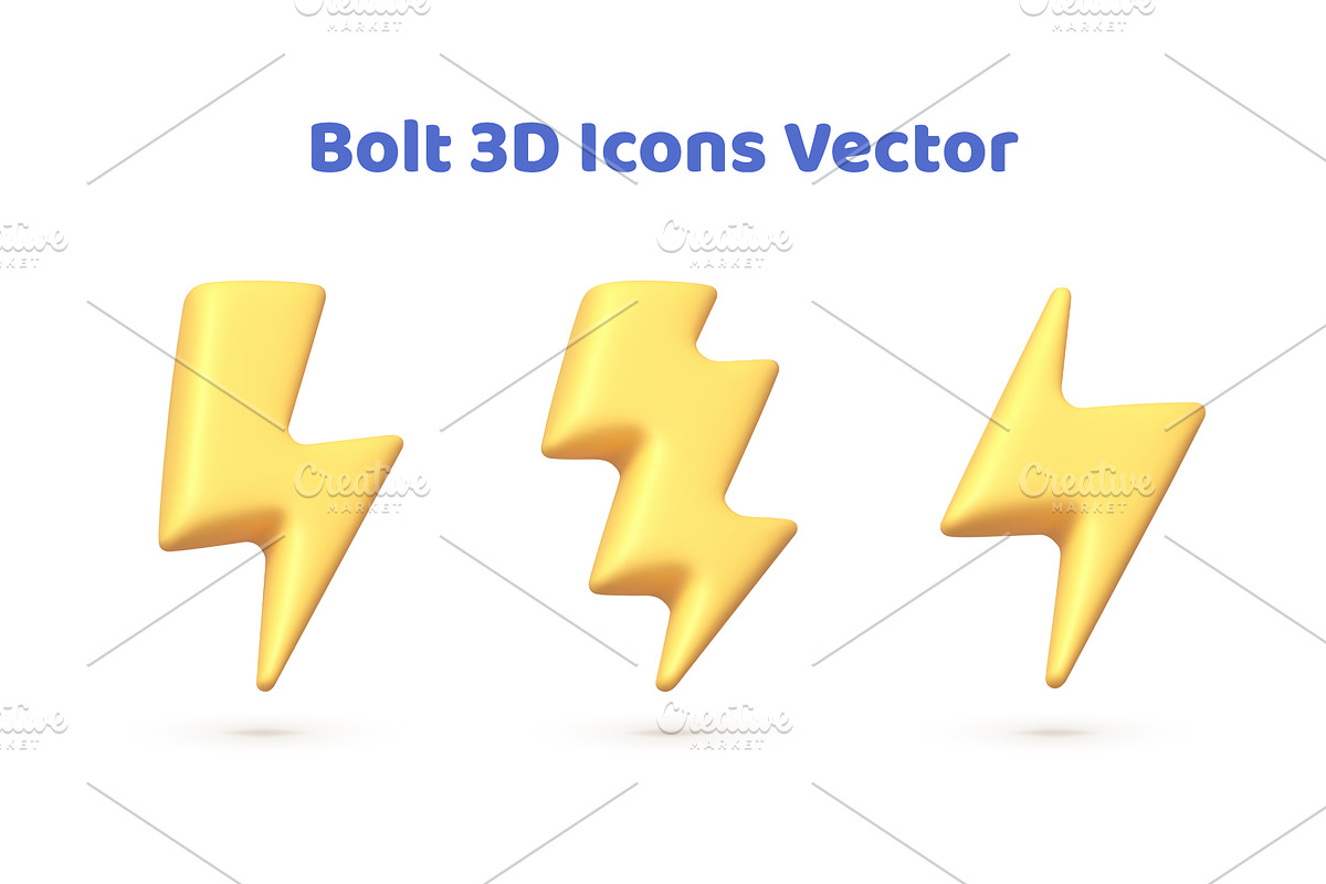 Bolt 3D Icons Vector, an Illustration by Soifer Design