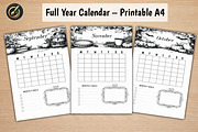 Printable Calendar A4, a Stationery Template by Print Haven (Thumbnail 1 of 6)