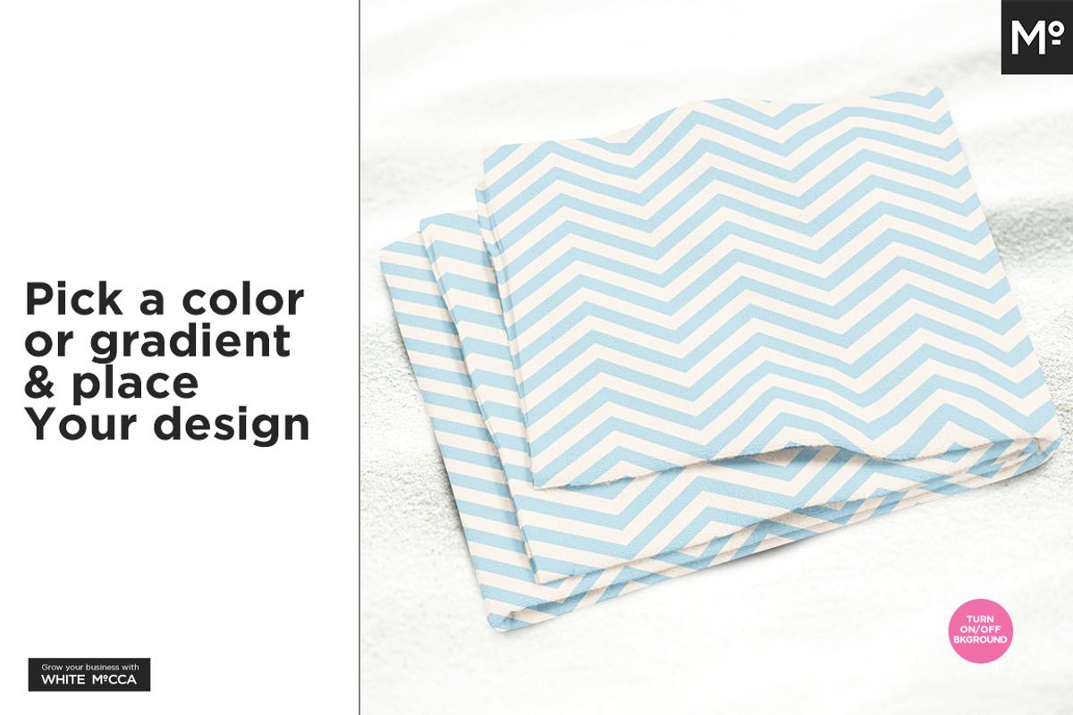 Beach Towel Mock-up, a Product Mockup by Mocca Mockups Store (Photo 4 of 9)