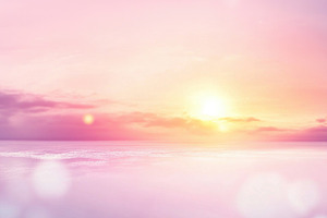Serene sunset view over calm ocean, a Photo by Beautiful things