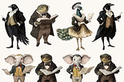 Victorian Whimsical Animal Clipart, an Animal Illustration by BusyDaydesign (Thumbnail 5 of 9)