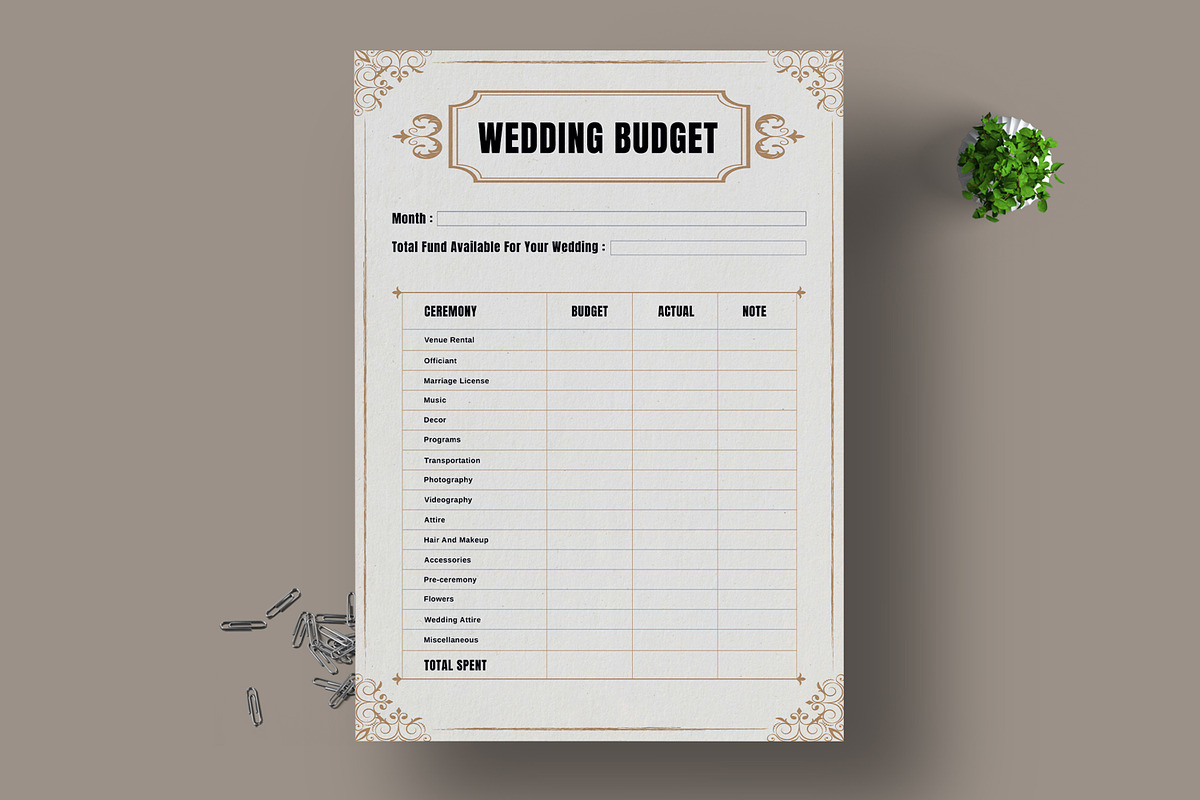 Wedding Budget Template, a Stationery Template by MightyDesign (Photo 1 of 8)