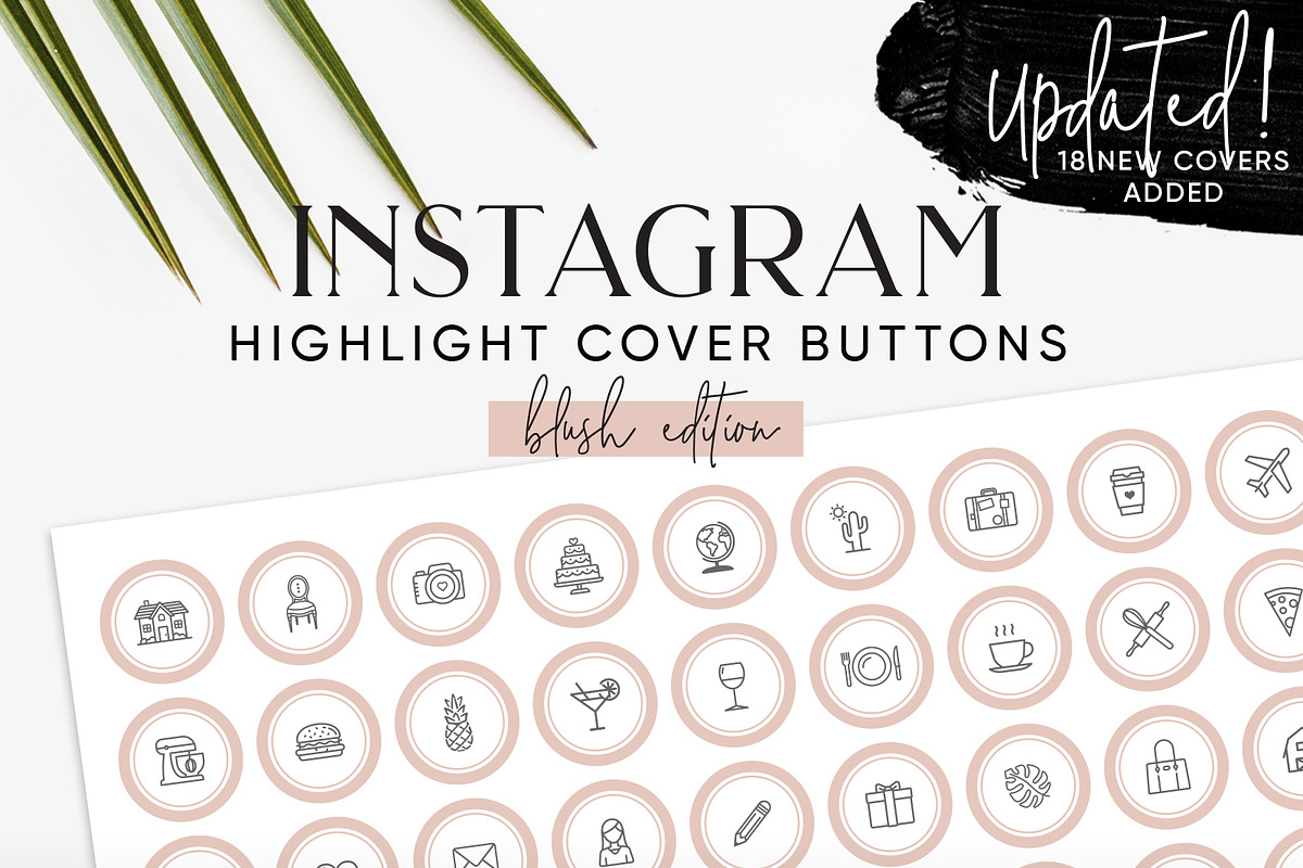 132 Blush Instagram Highlight Covers, a Social Media Template by Indie Grace Design (Photo 1 of 5)