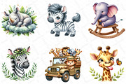 Safari Animals Watercolor Clipart, an Illustration by DreamPrint404 (Thumbnail 5 of 5)
