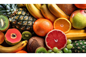 A vibrant assortment of tropical, a Food & Drink Photo by Igor Tichonow
