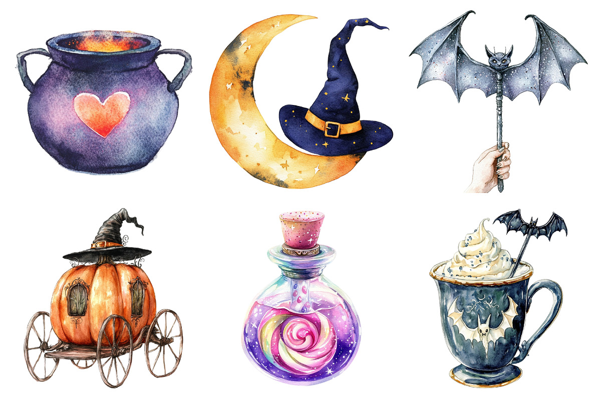 Cute Witch Clipart, an Illustration by Daily.Designs (Photo 3 of 5)