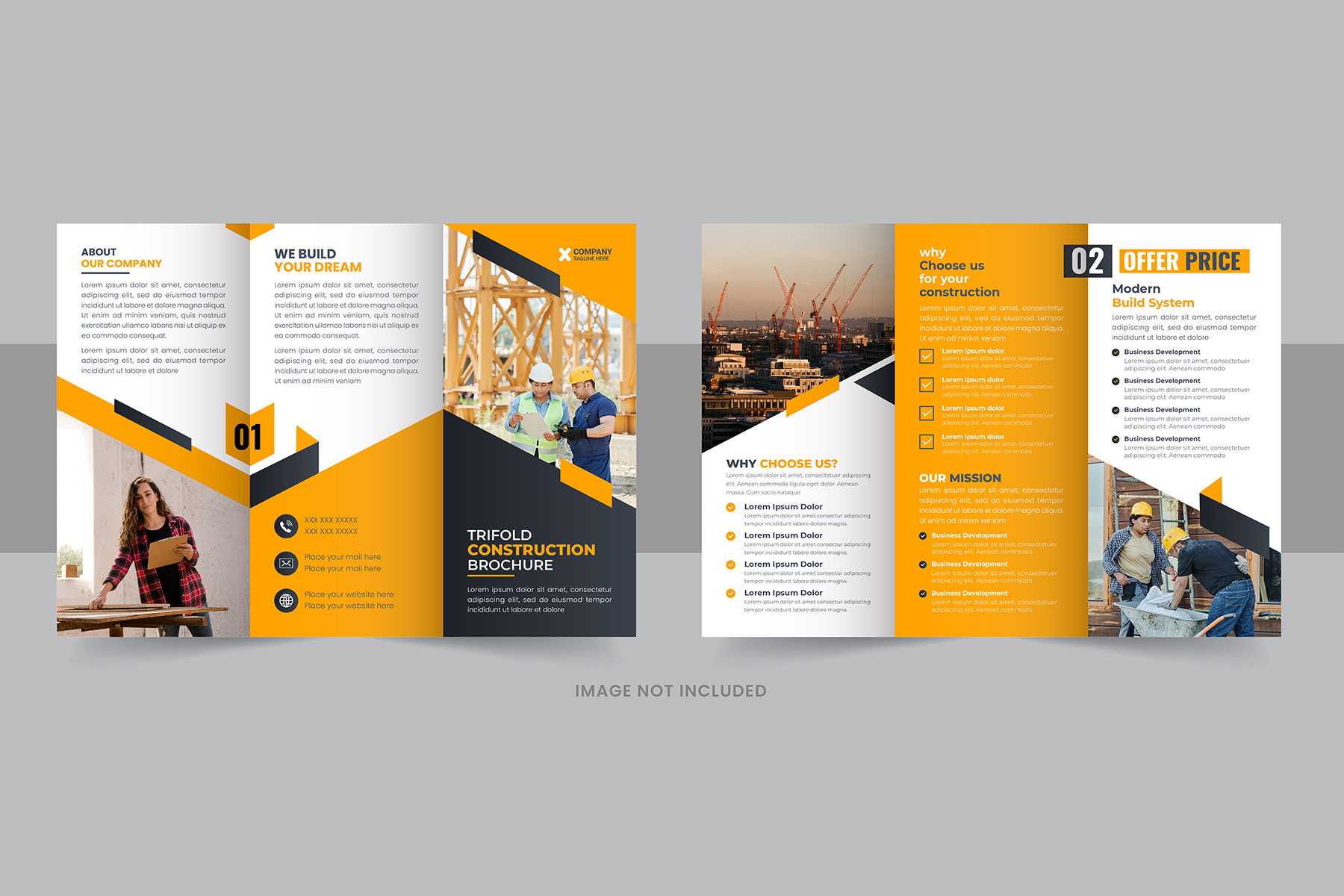 Construction trifold brochure design