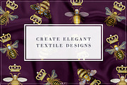 Queen Bees | Vector Pattern, a Pattern Graphic by AALofts Design (Thumbnail 6 of 7)