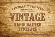 Vertically Striped Vintage Typeface, a Serif Font by Vintage Font Lab (Thumbnail 1 of 2)