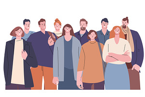 Casual modern people group. Young, a Person Illustration by Valerie Bodnar