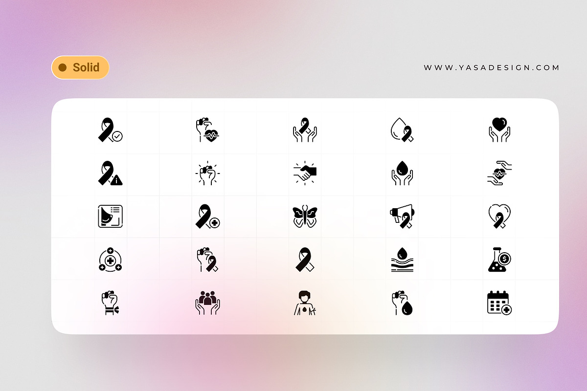 Breast Cancer Awareness Icons, an Icon by Yasa Design Studio (Photo 2 of 4)