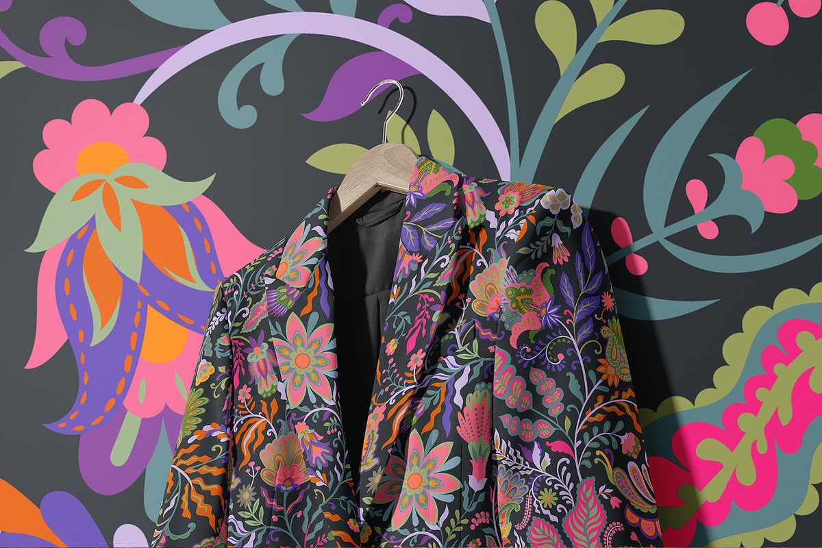MAXIMALIST FOLK FLORAL PATTERN, a Pattern Graphic by Sonulkaster (Photo 5 of 14)