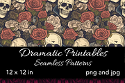 Gothic Skull Digital Paper, a Pattern Graphic by Gingerly Brazen Designs (Thumbnail 2 of 4)