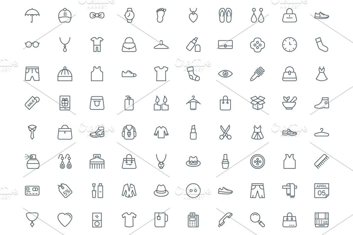 220 Fashion and Clothes Line Icons, an Outline Icon by Vectors Market (Photo 2 of 4)