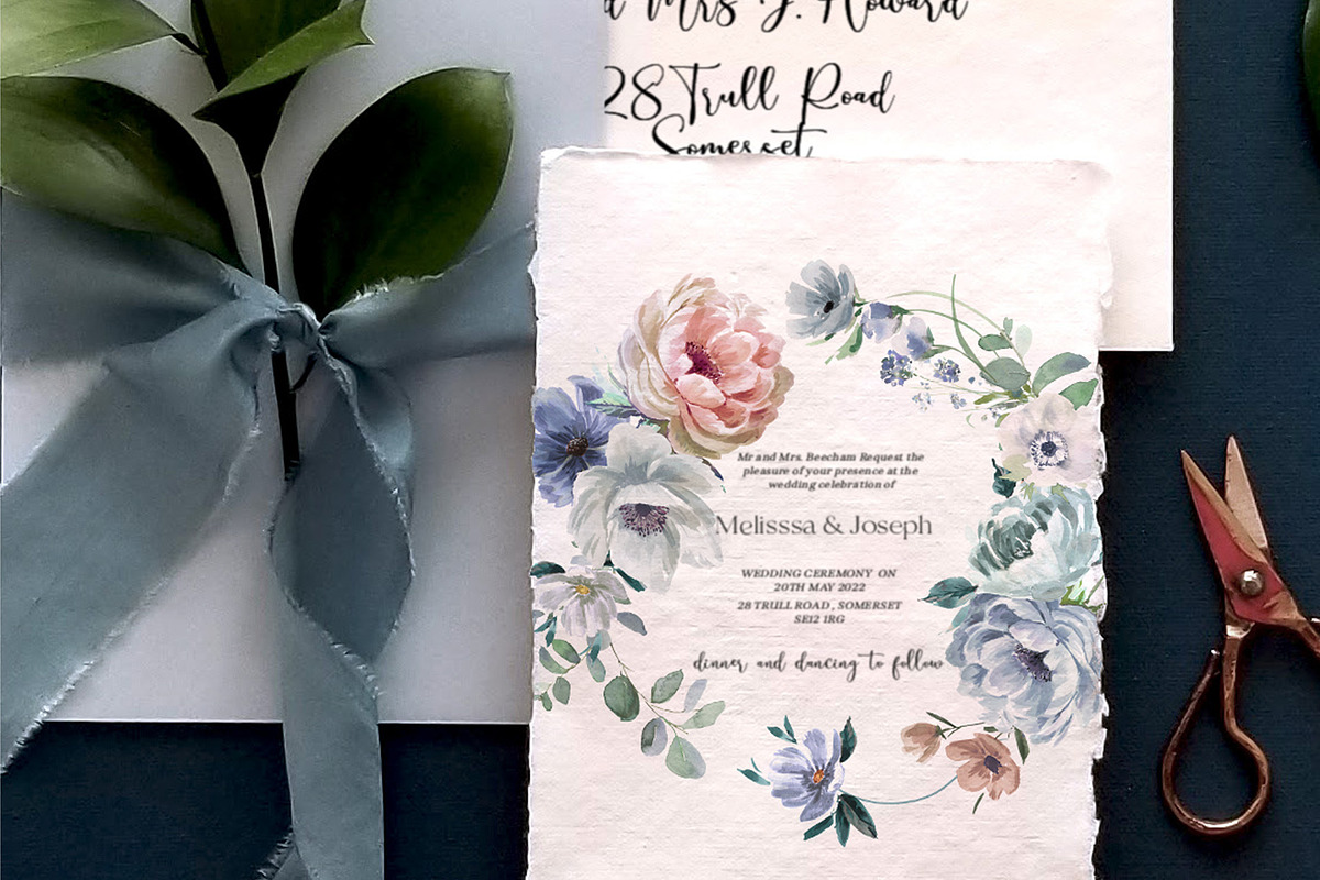 Blue Watercolor Flowers, a Background Graphic by Twigs and Twine (Photo 2 of 10)